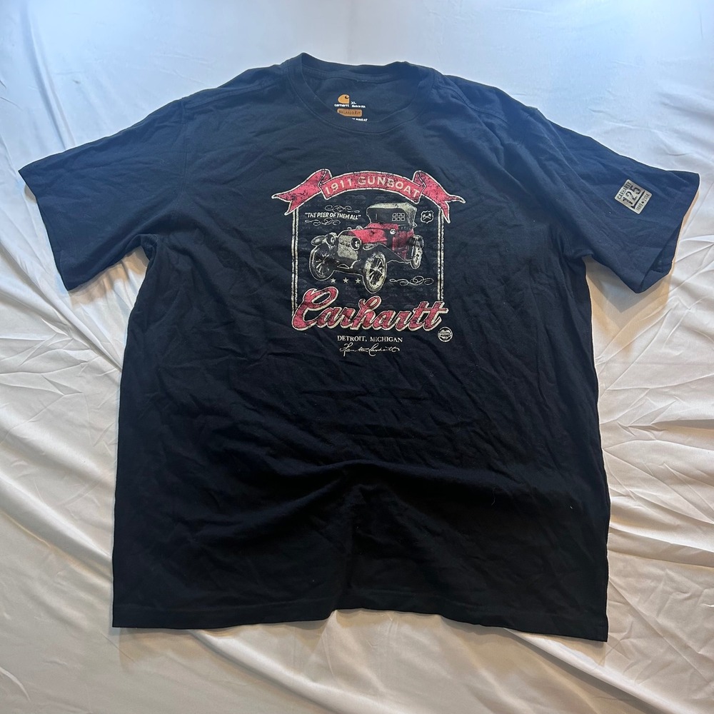 Carhartt 125th Anniversary 1911 Sunboat Graphic T-Shirt Black XL Made in USA